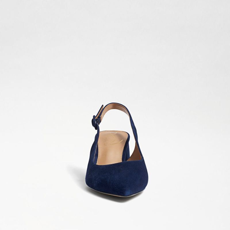 Sam Edelman Petra Pointed Toe Slingback-Baltic Navy Suede