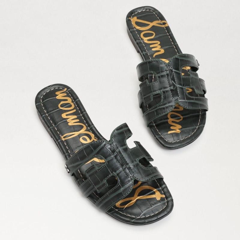 Sam Edelman Bay Slide Sandal-Forest Green Croc