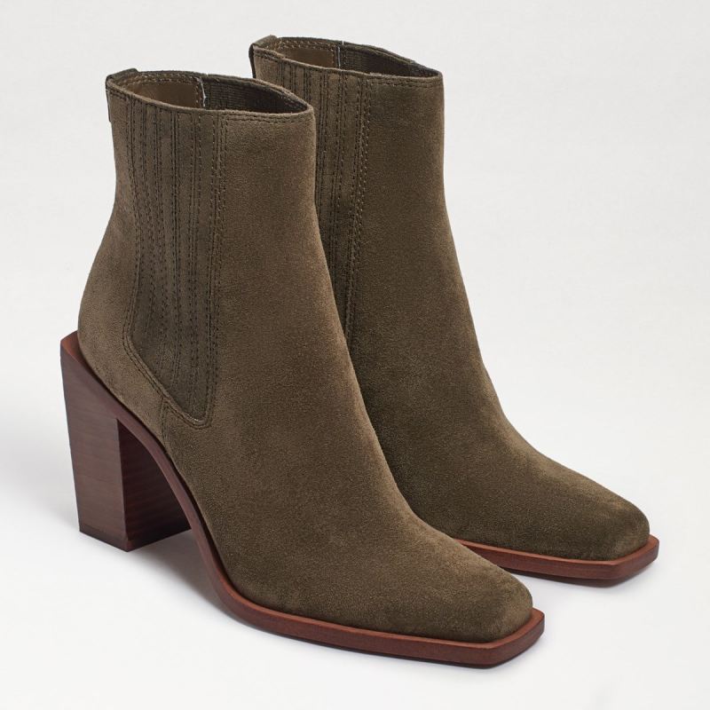 Sam Edelman Emalia Ankle Bootie-Alpine Green Suede