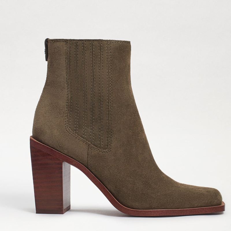 Sam Edelman Emalia Ankle Bootie-Alpine Green Suede