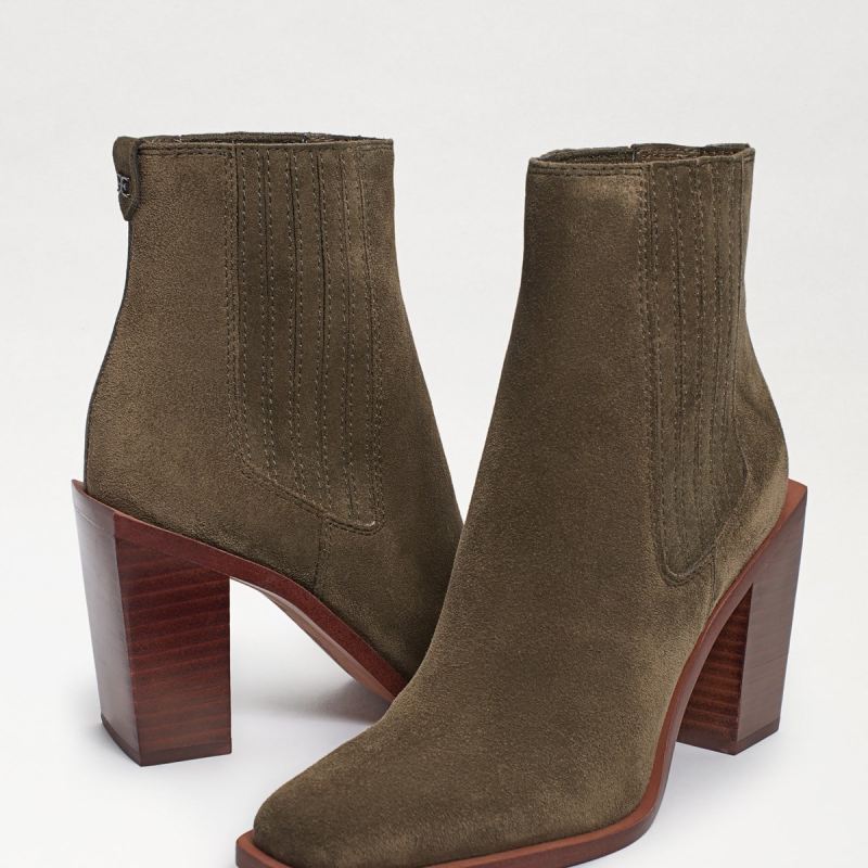 Sam Edelman Emalia Ankle Bootie-Alpine Green Suede