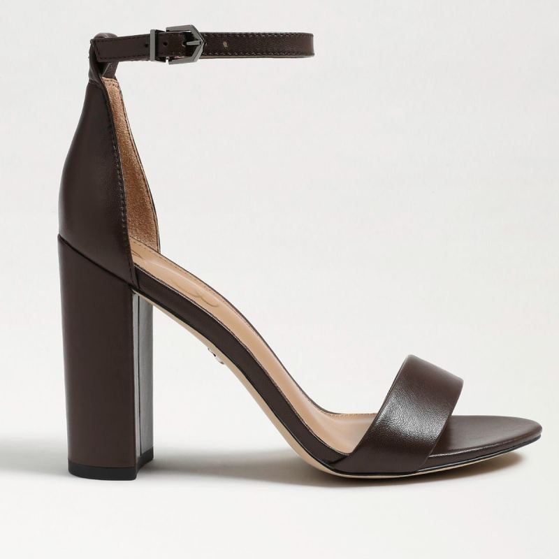Sam Edelman Yaro Block Heel Sandal-Dark Chocolate Leather