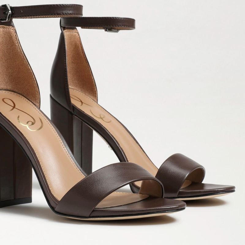 Sam Edelman Yaro Block Heel Sandal-Dark Chocolate Leather