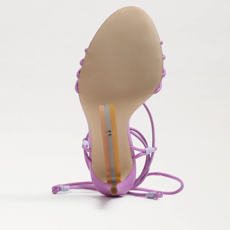 Sam Edelman Safiya Lace Up Stiletto Heel-Violet/Lilac Leather