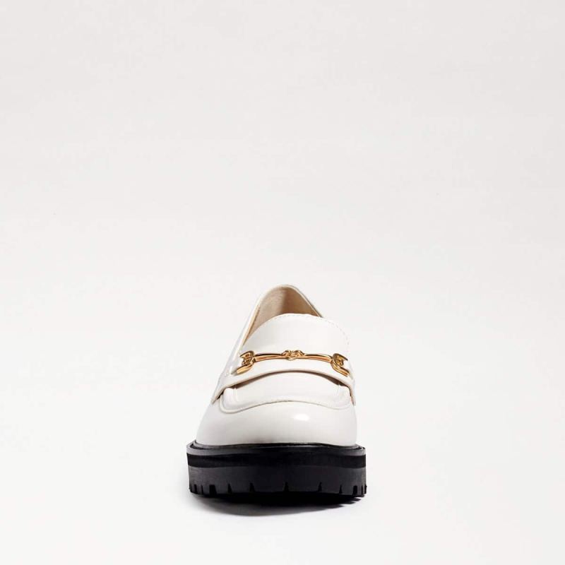 Sam Edelman Tully Lug Sole Loafer-Bright White Box Leather