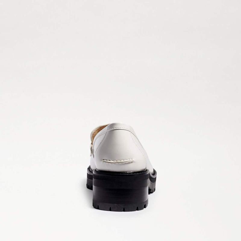 Sam Edelman Tully Lug Sole Loafer-Bright White Box Leather