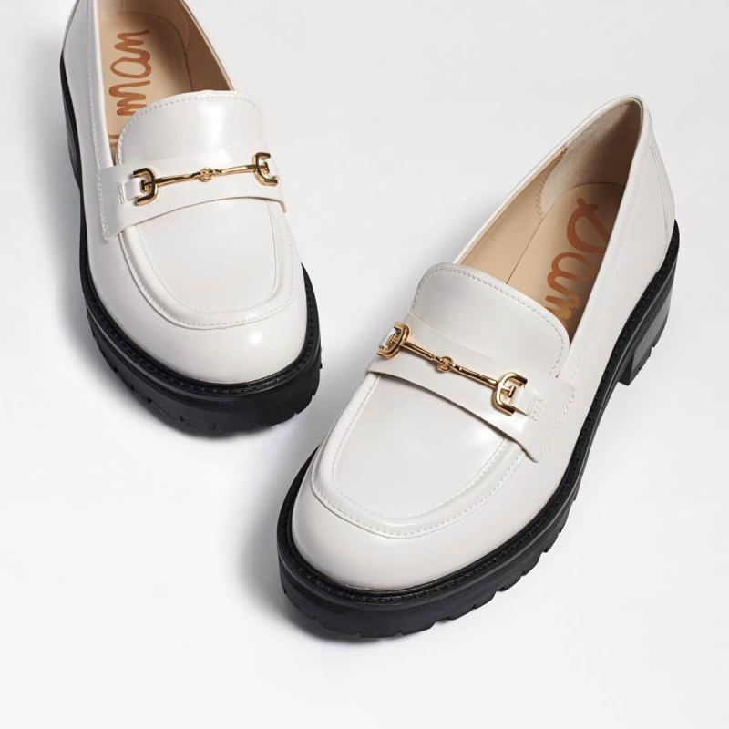 Sam Edelman Tully Lug Sole Loafer-Bright White Box Leather