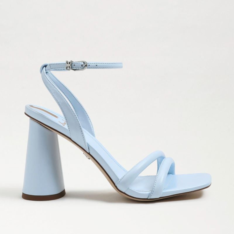 Sam Edelman Kia Block Heel Sandal-Riviera Blue Leather