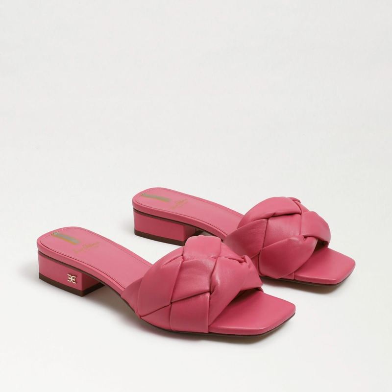 Sam Edelman Dawson Slide Sandal-Carmine Rose Leather