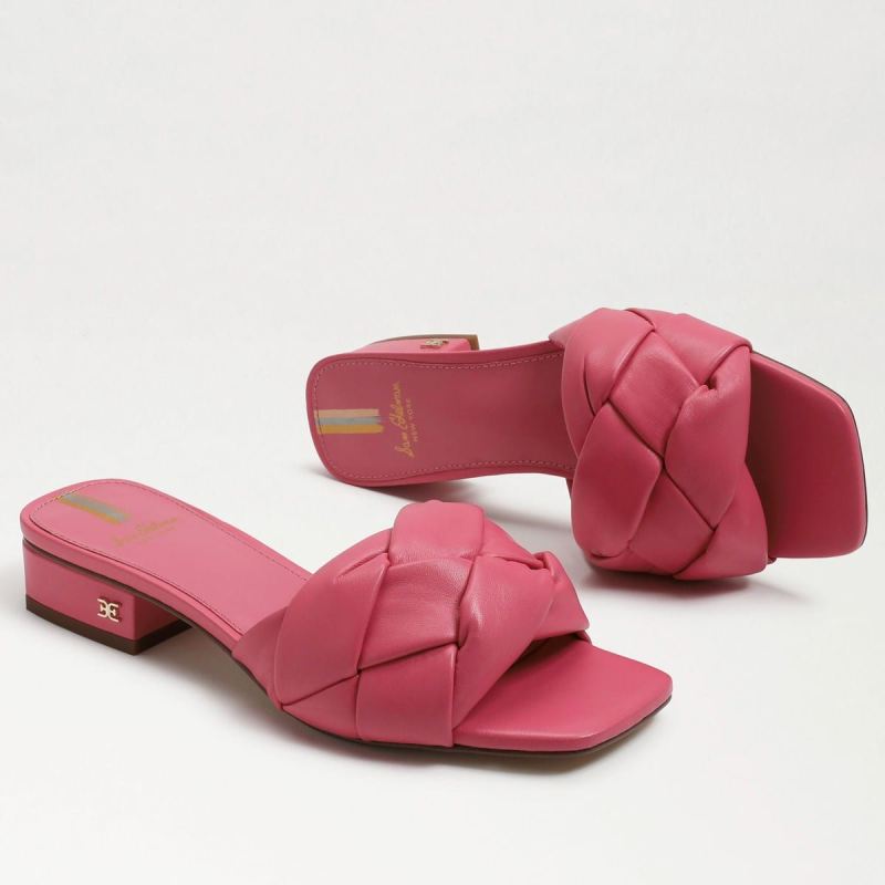 Sam Edelman Dawson Slide Sandal-Carmine Rose Leather