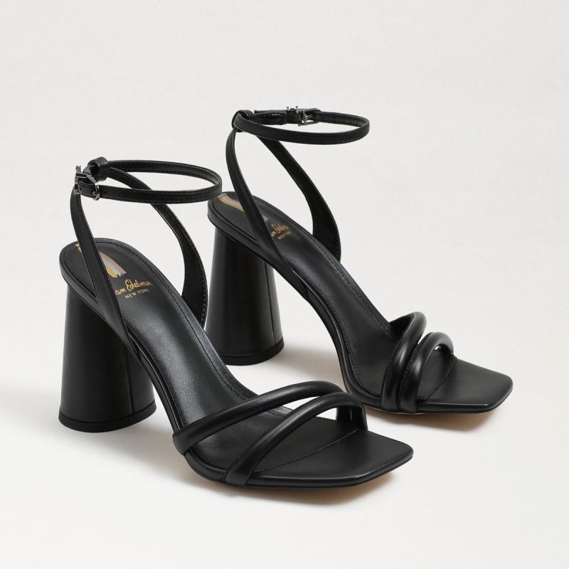 Sam Edelman Kia Block Heel Sandal-Black Leather Sam Edelman Kia Block Heel Sandal-Black Leather