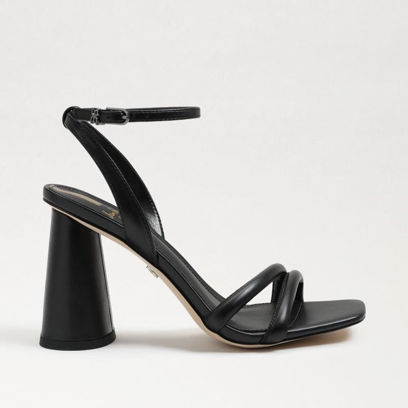 Sam Edelman Kia Block Heel Sandal-Black Leather
