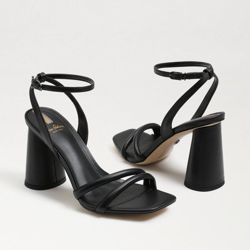 Sam Edelman Kia Block Heel Sandal-Black Leather