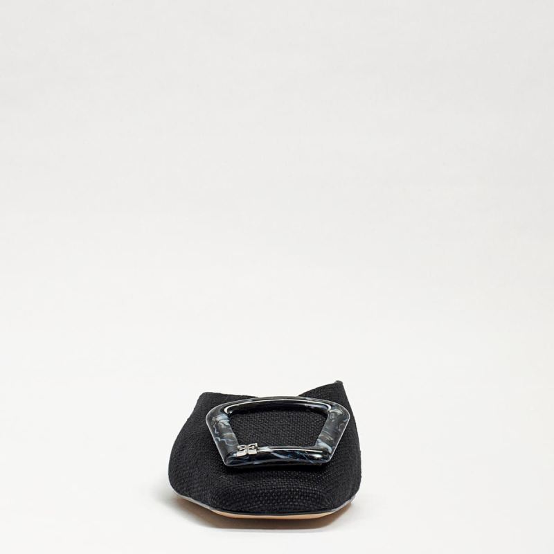 Sam Edelman Lavina Buckle Mule-Black Linen