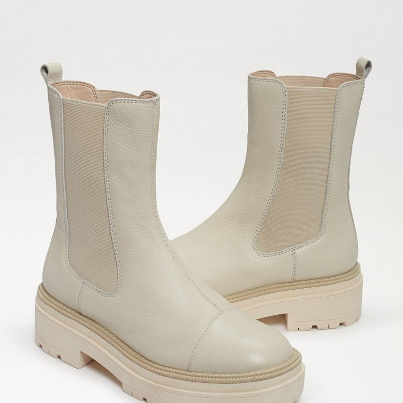 Sam Edelman Wellington Lug Sole Chelsea Boot-Modern Ivory Leathe