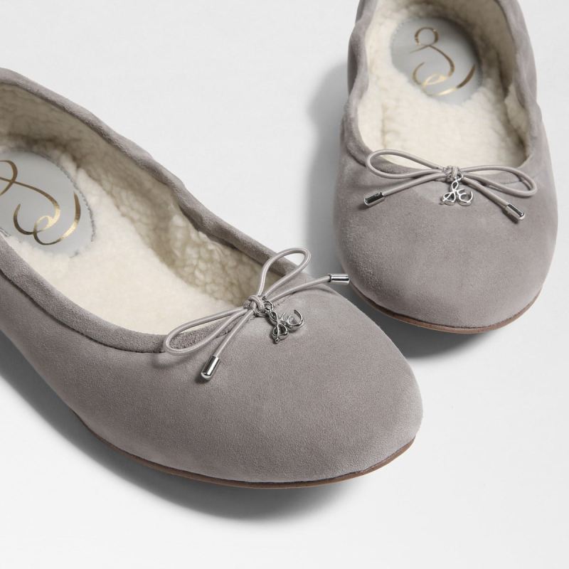 Sam Edelman Felicia Ballet Flat-Pebble Grey Suede