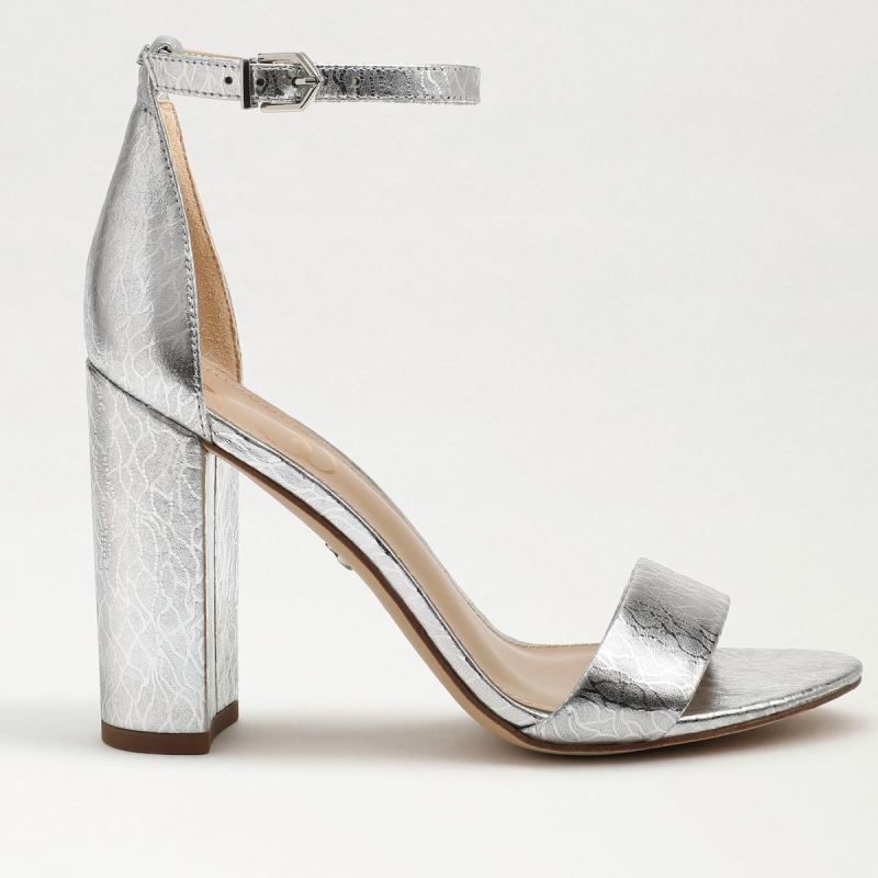 Sam Edelman Yaro Block Heel Sandal-Soft Silver Leather