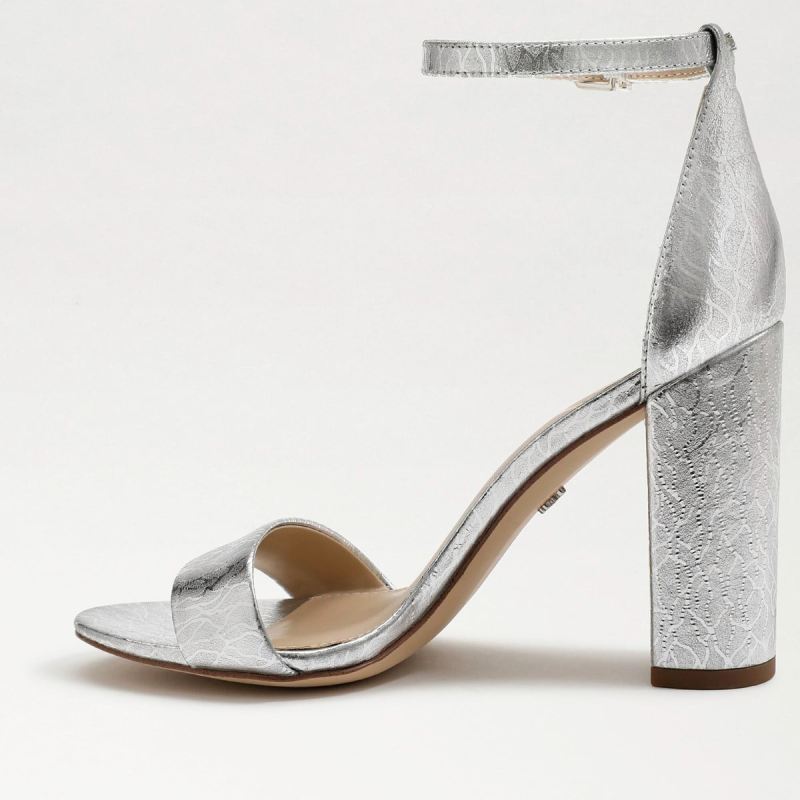 Sam Edelman Yaro Block Heel Sandal-Soft Silver Leather