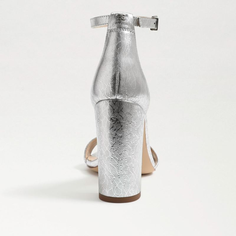Sam Edelman Yaro Block Heel Sandal-Soft Silver Leather
