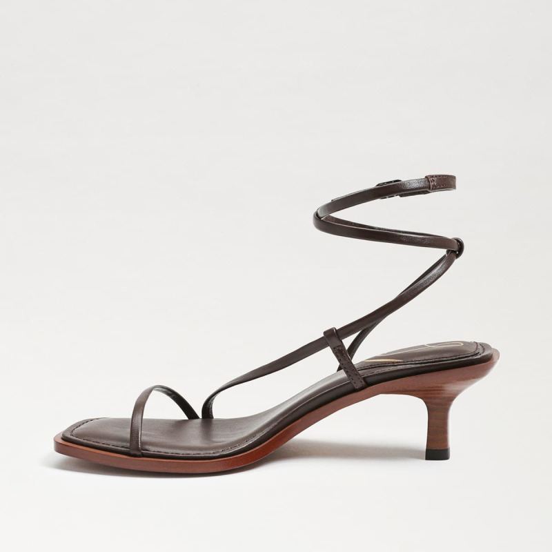 Sam Edelman Dominique Strappy Heel-Dark Chocolate Leather