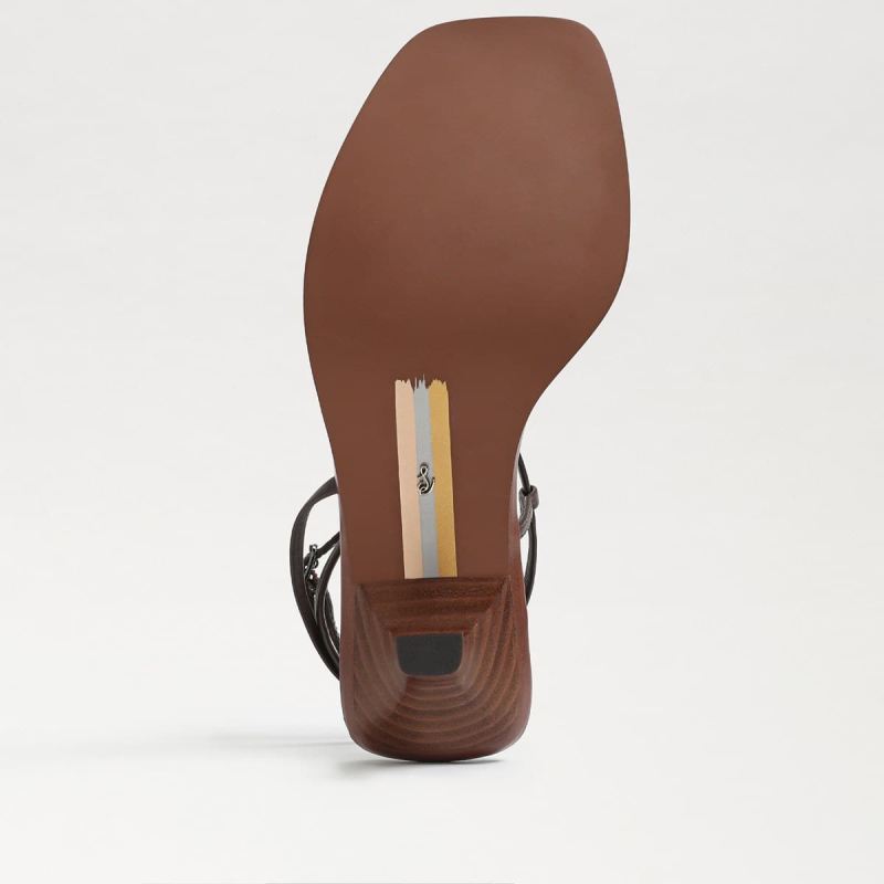 Sam Edelman Dominique Strappy Heel-Dark Chocolate Leather