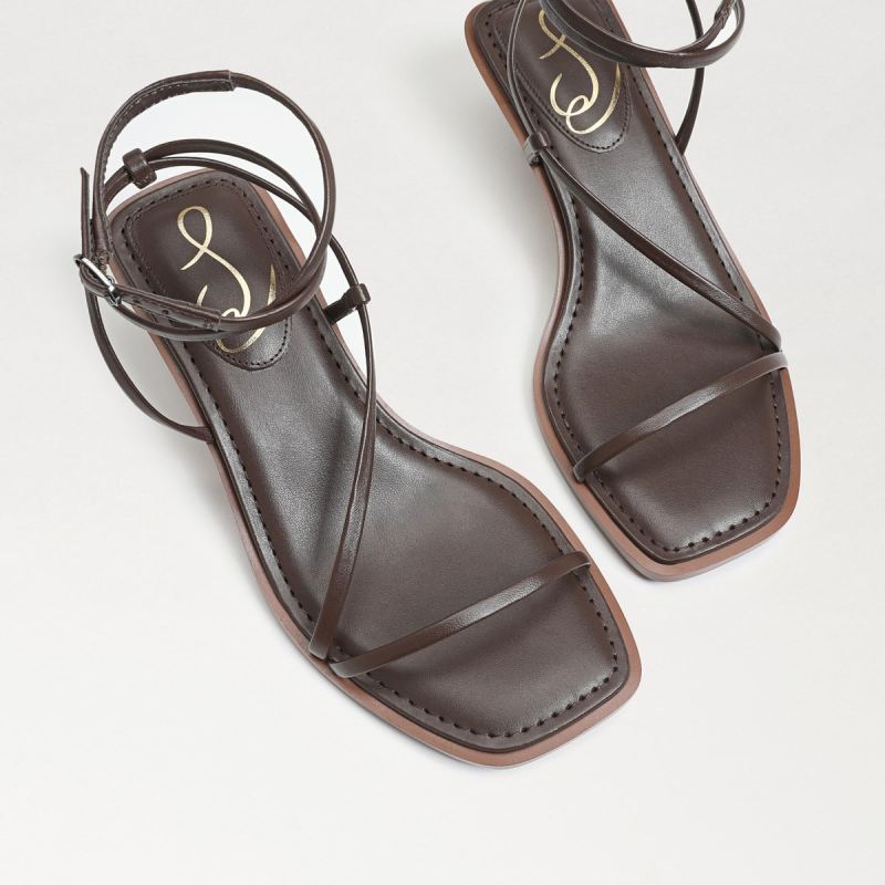 Sam Edelman Dominique Strappy Heel-Dark Chocolate Leather