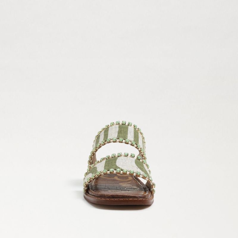 Sam Edelman Hopie Slide Sandal-Fern/Natural Zebra Linen