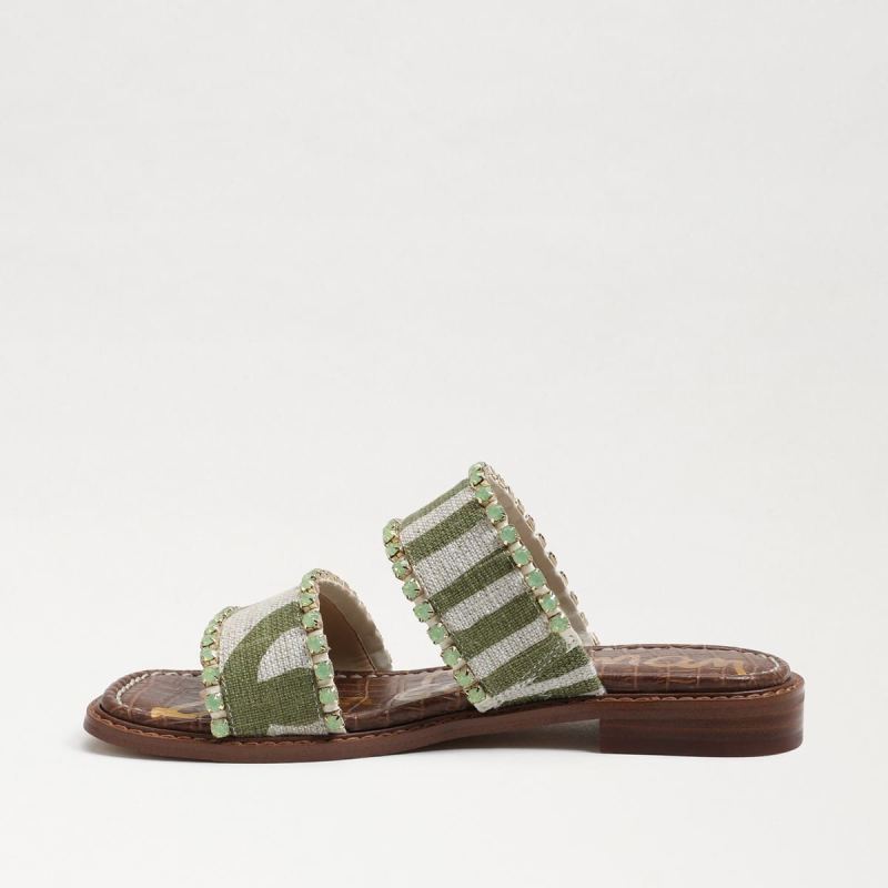 Sam Edelman Hopie Slide Sandal-Fern/Natural Zebra Linen