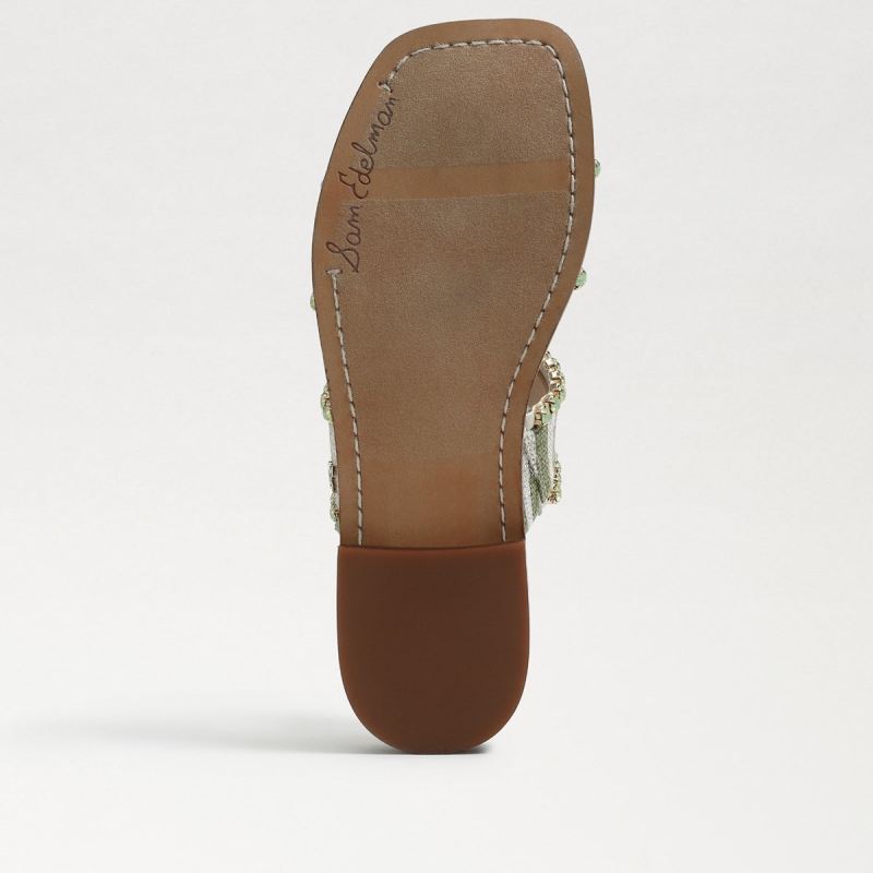 Sam Edelman Hopie Slide Sandal-Fern/Natural Zebra Linen