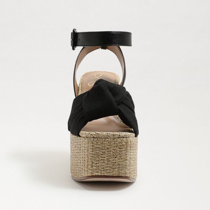 Sam Edelman Theresa Platform Block Heel-Black Linen