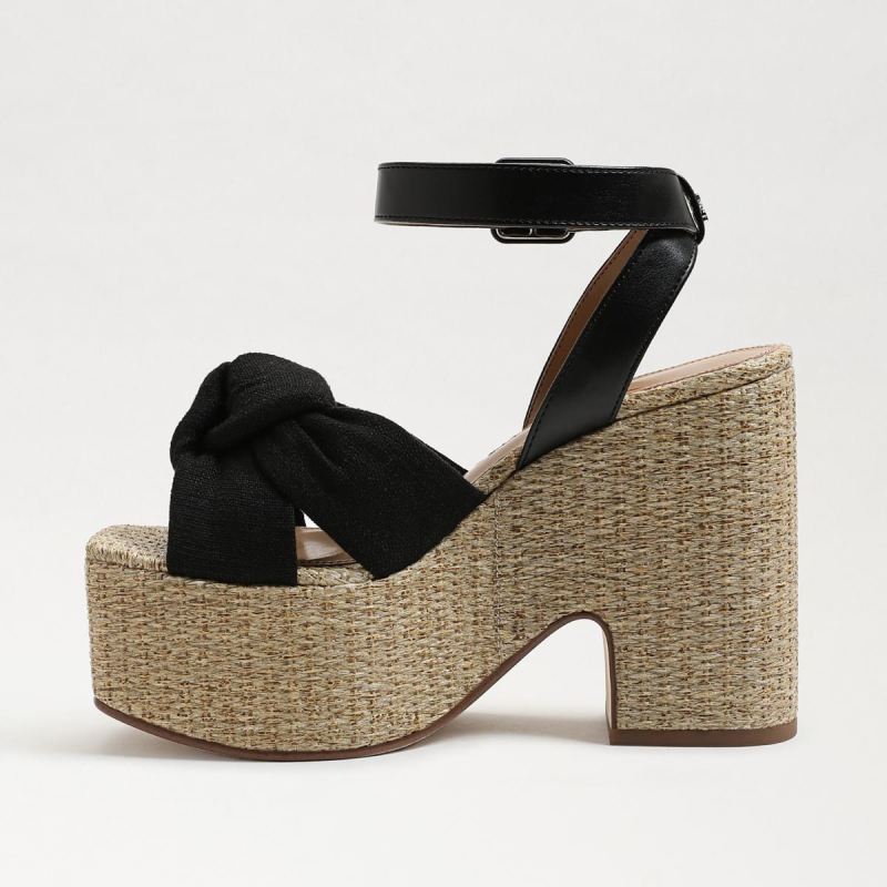 Sam Edelman Theresa Platform Block Heel-Black Linen