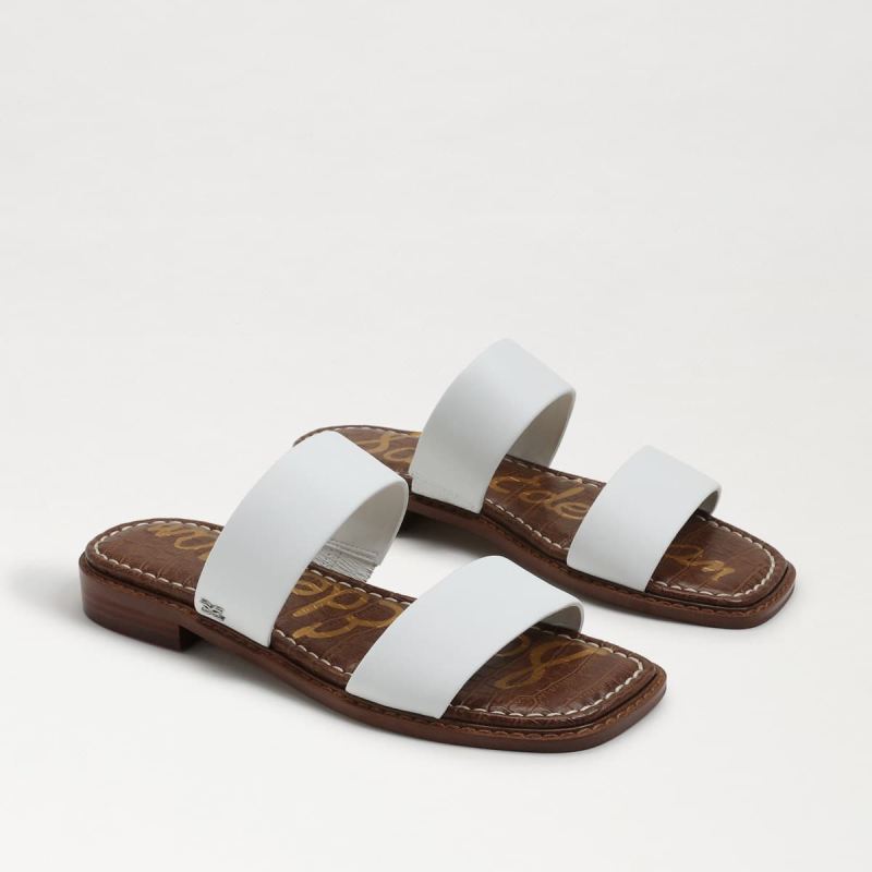 Sam Edelman Haydee Stitch Slide Sandal-White Leather Sam Edelman Haydee Stitch Slide Sandal-White Leather