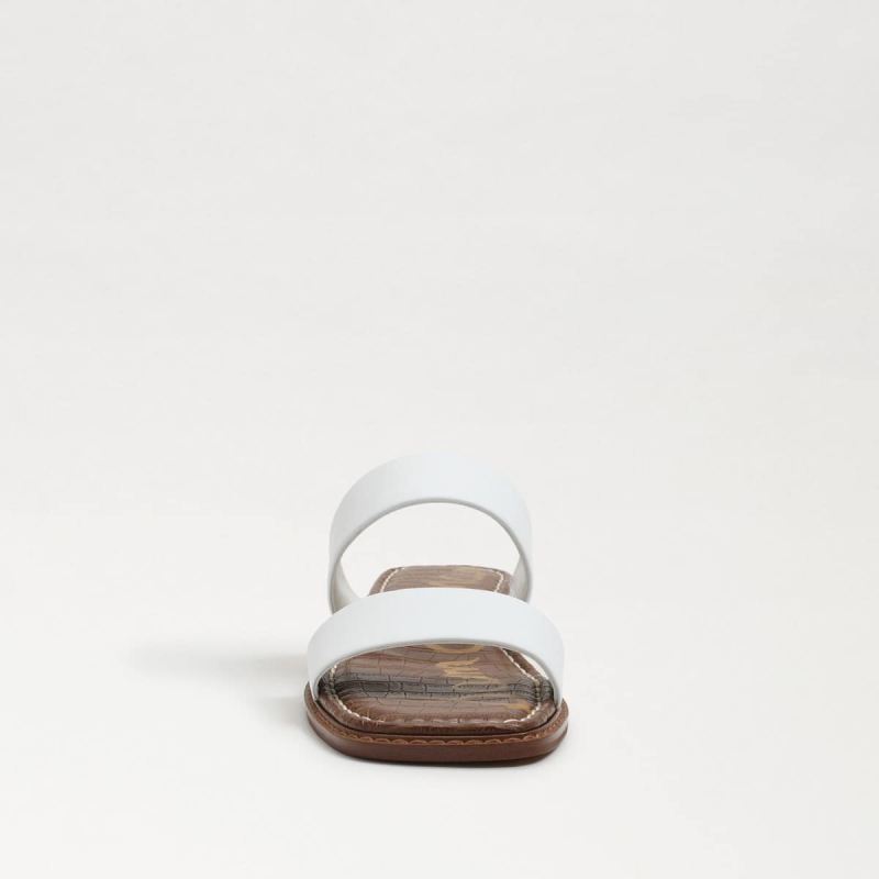 Sam Edelman Haydee Stitch Slide Sandal-White Leather