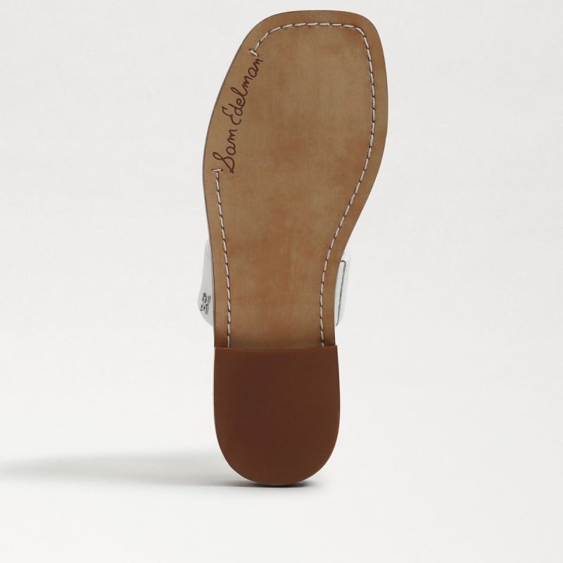 Sam Edelman Haydee Stitch Slide Sandal-White Leather