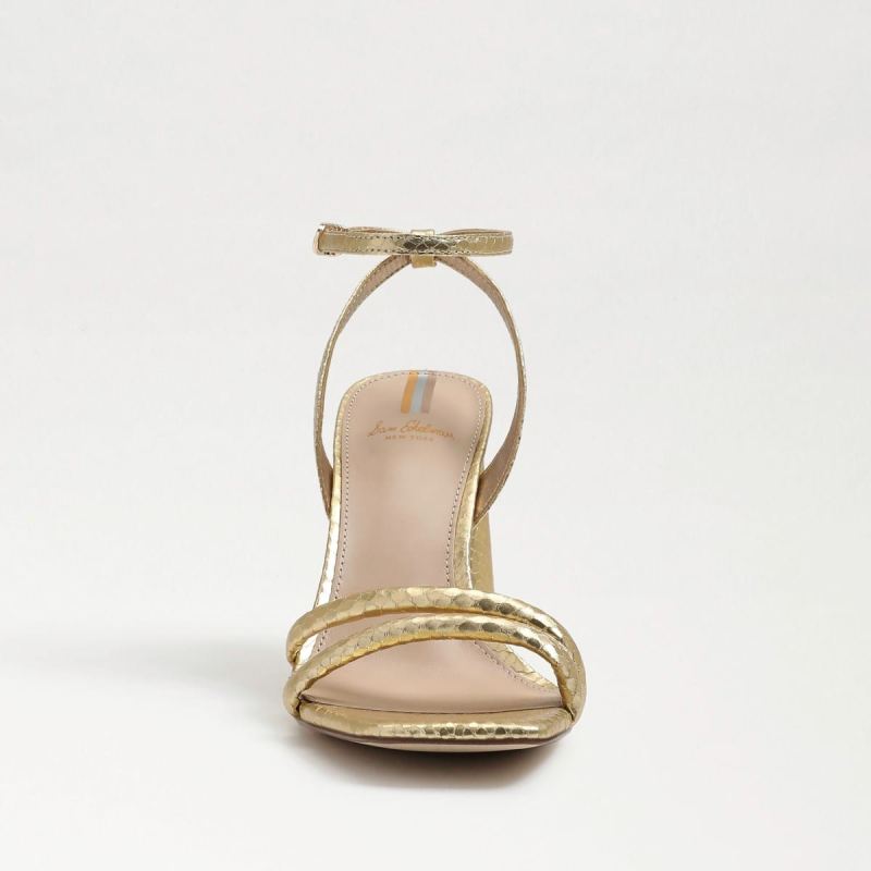 Sam Edelman Kia Block Heel Sandal-Gold Boa Leather