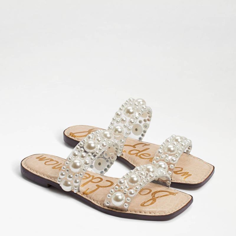 Sam Edelman Eleana Slide Sandal-Clear/Natural PVC
