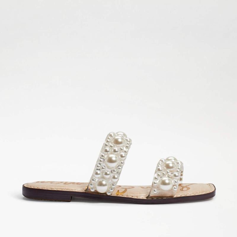 Sam Edelman Eleana Slide Sandal-Clear/Natural PVC