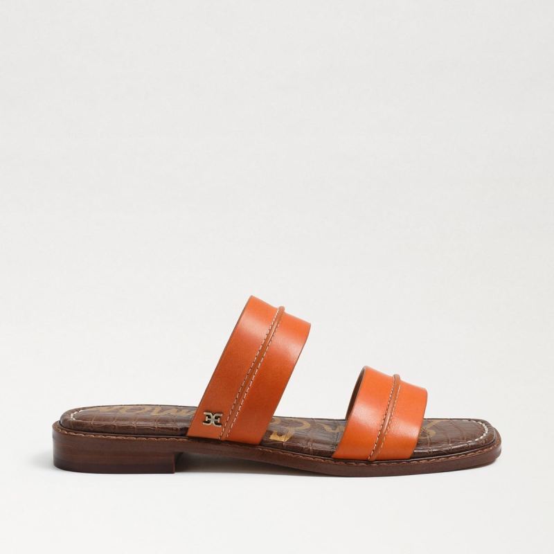 Sam Edelman Haydee Stitch Slide Sandal-Classic Orange Leather