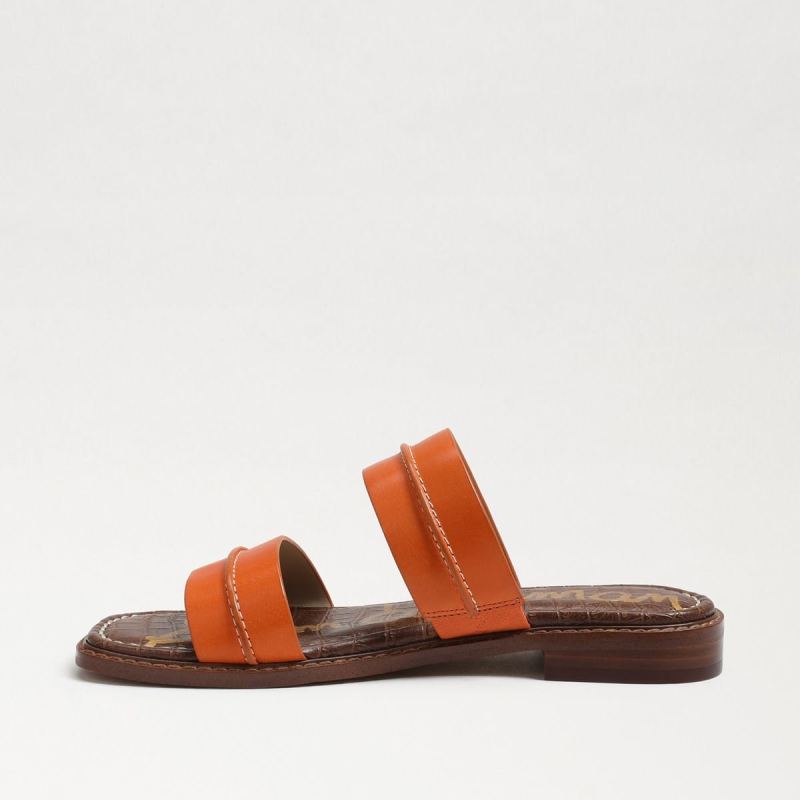 Sam Edelman Haydee Stitch Slide Sandal-Classic Orange Leather