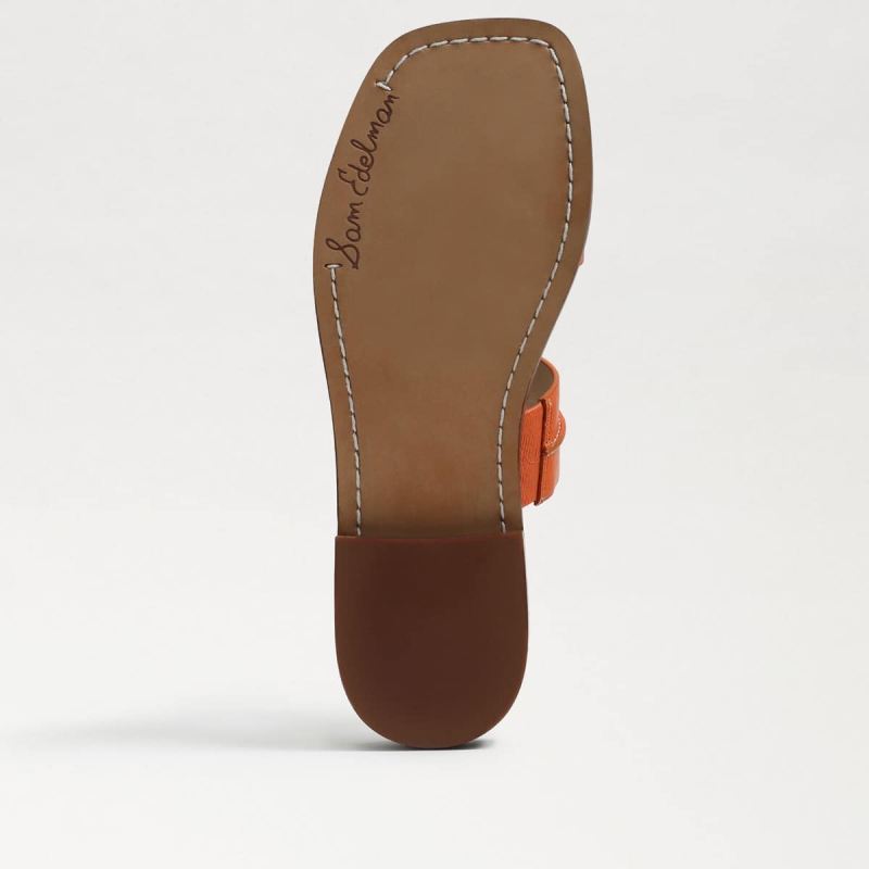 Sam Edelman Haydee Stitch Slide Sandal-Classic Orange Leather