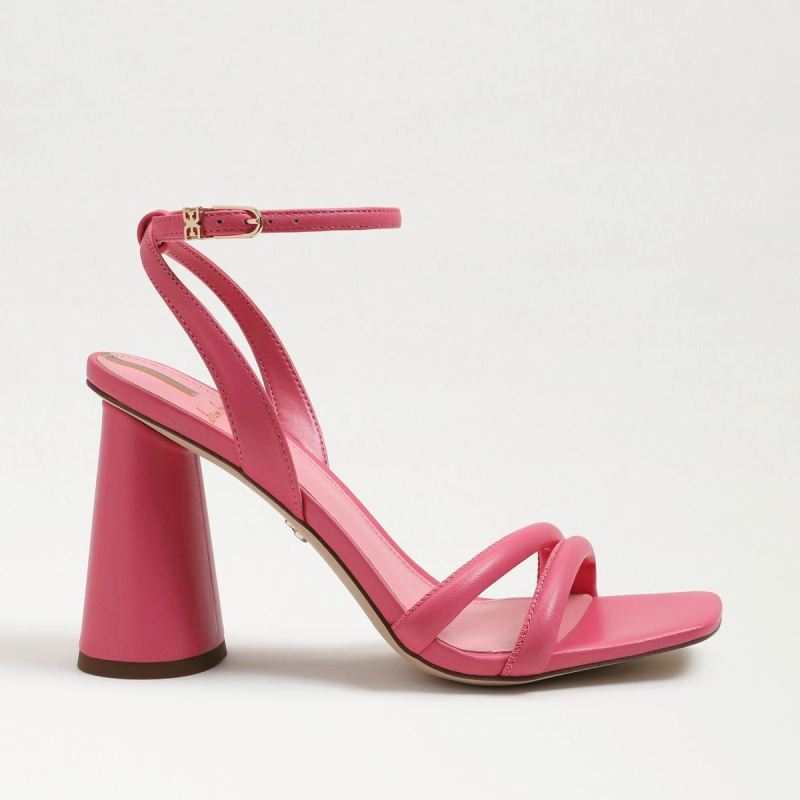 Sam Edelman Kia Block Heel Sandal-Carmine Rose Leather