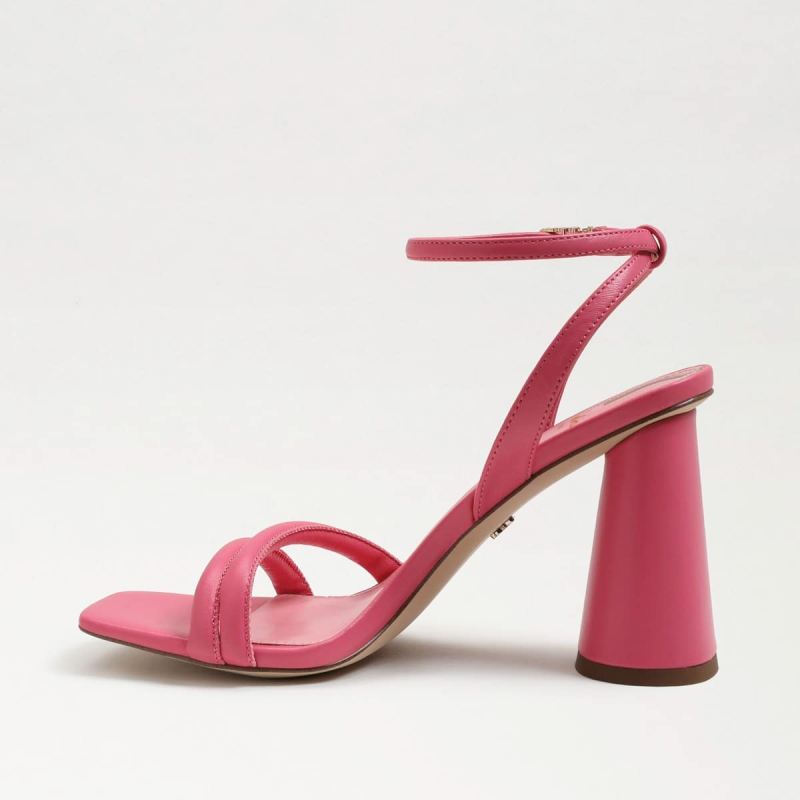 Sam Edelman Kia Block Heel Sandal-Carmine Rose Leather