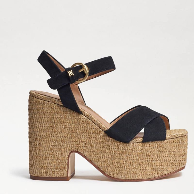 Sam Edelman Trianna Platform Sandal-Black Suede