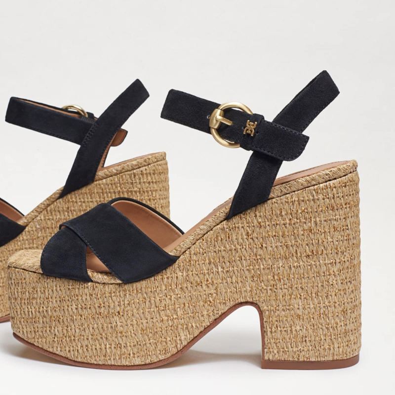 Sam Edelman Trianna Platform Sandal-Black Suede