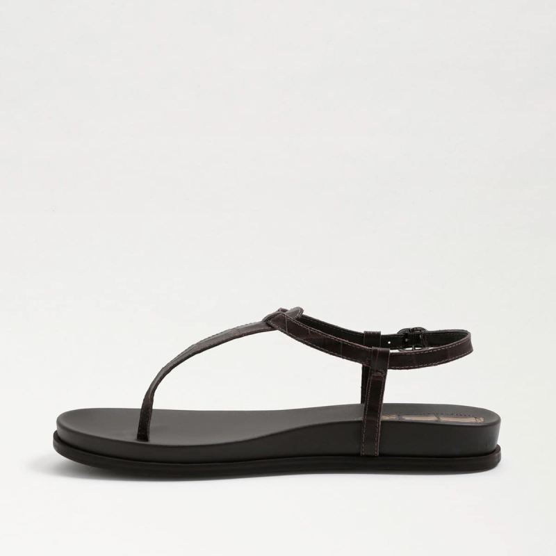 Sam Edelman Naomi Thong Sandal-Dark Mahogany Croc