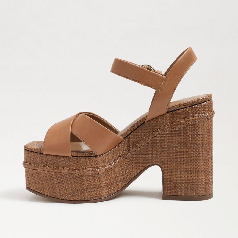 Sam Edelman Trianna Platform Sandal-Lt Cuoio Brown Leather