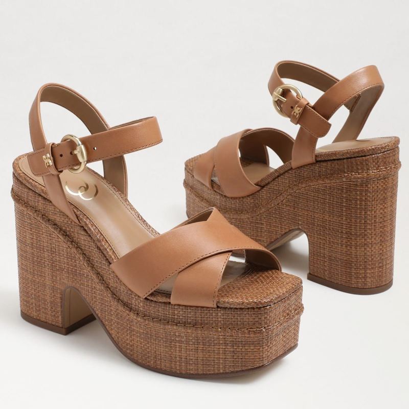 Sam Edelman Trianna Platform Sandal-Lt Cuoio Brown Leather
