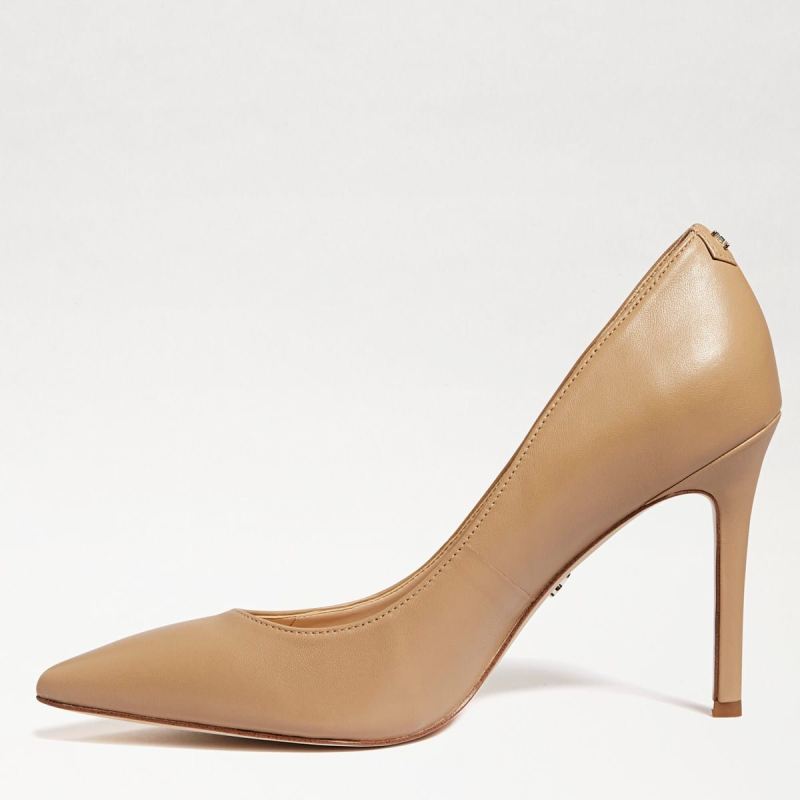 Sam Edelman Hazel Pointed Toe Heel-Soft Beige Leather