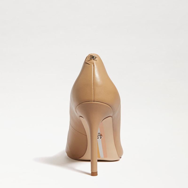 Sam Edelman Hazel Pointed Toe Heel-Soft Beige Leather