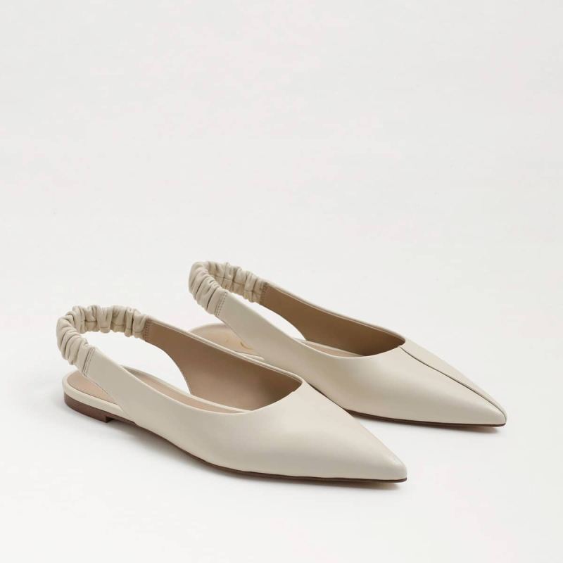 Sam Edelman Whitney Pointed Toe Slingback Flat-Modern Ivory Leat - Click Image to Close